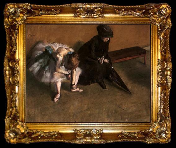 framed  Edgar Degas Waiting, ta009-2